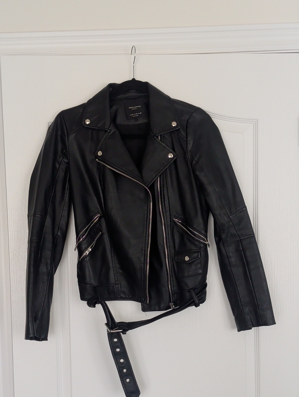 Zara Black Faux Leather Moto Jacket